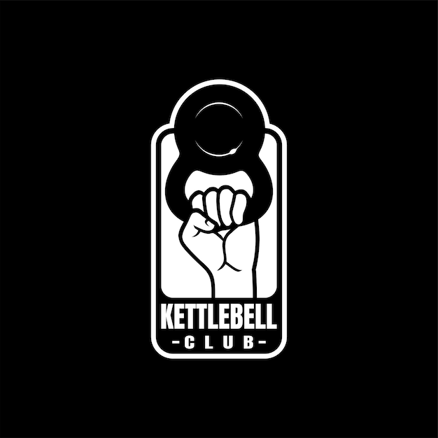 Vector kettlebell logo vector illustration