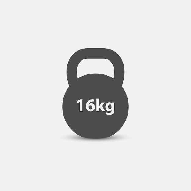 Kettlebell 현대 평면 iconVector 그림 흰색 배경에 고립