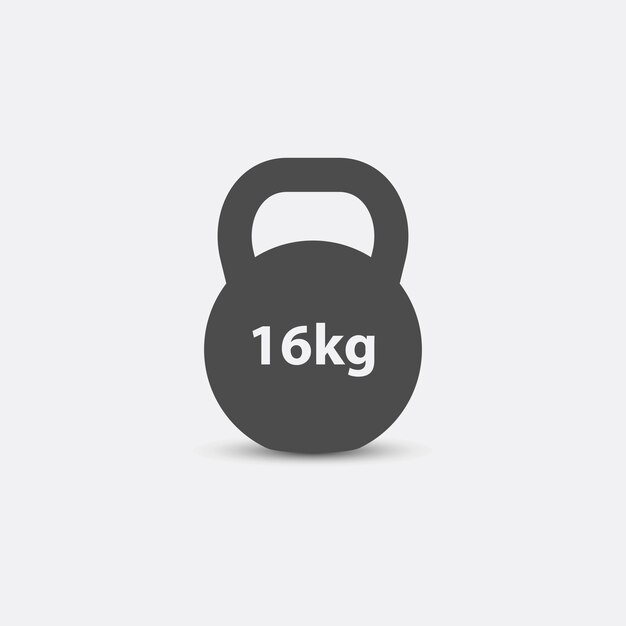 Kettlebell modern plat pictogram Vectorillustratie geïsoleerd op een witte achtergrond