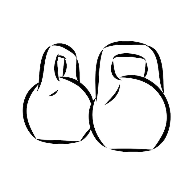 Kettlebell vector sketch icon isolated on background hand drawn kettlebell icon