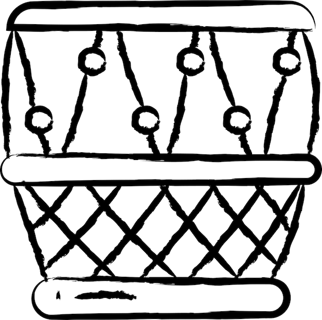 Kettledrum met de hand getekende vectorillustratie