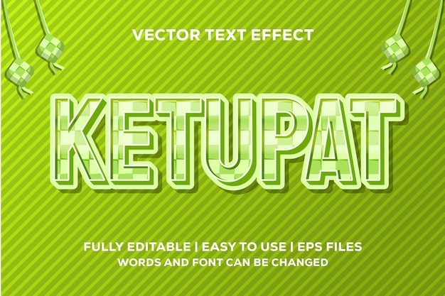 Ketupat bewerkbaar tekststijleffect