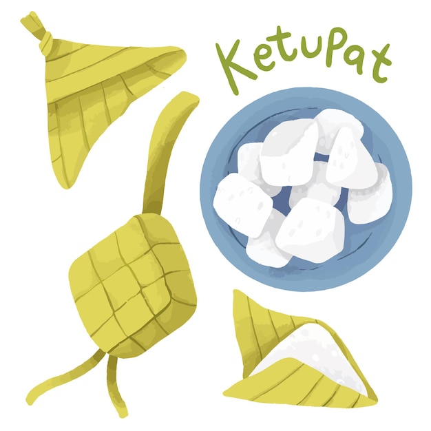 Ketupat-illustratieset