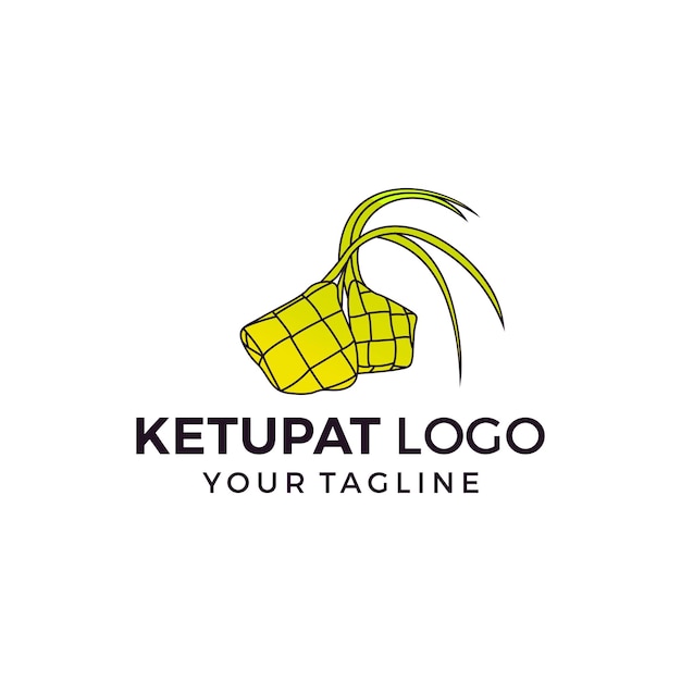 Ketupat logo icon flat design vector template