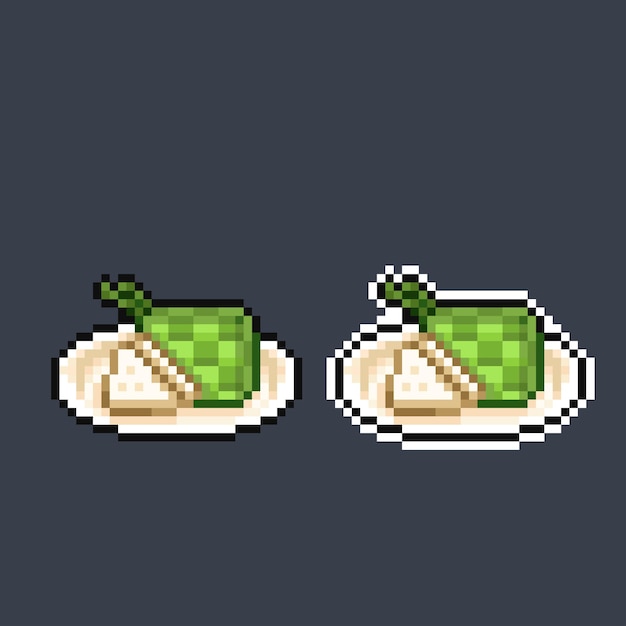 ketupat in pixel art style