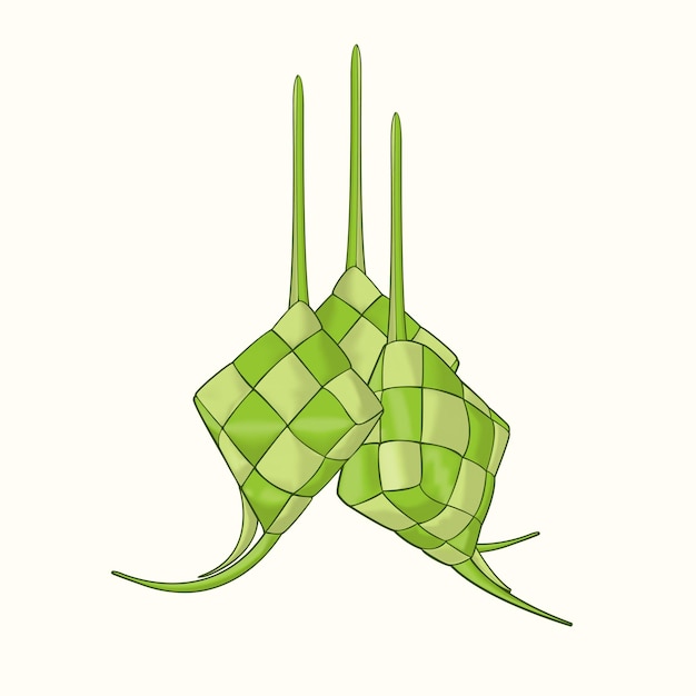 ketupat vector illustration on white background asian food design eid alfitr celebration food