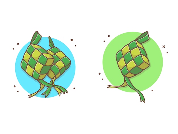 Ketupat voedsel pictogram illustratie