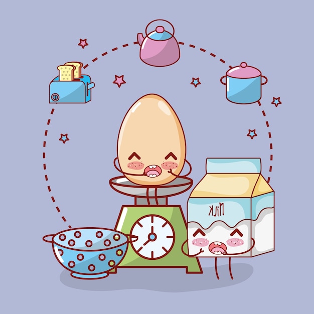 Keuken artikelen cartoon kawaii cartoon