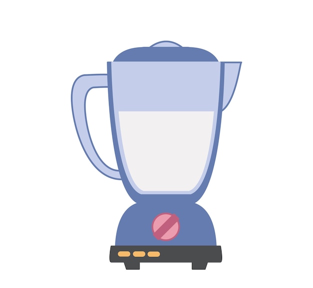 Keuken blender gekleurd pictogram. Smoothies koken in een mixer met duikvermogen. Vectorillustratie in cartoon vlakke stijl. Geïsoleerde blauwe clipart op een witte achtergrond. Leuke culinaire print.