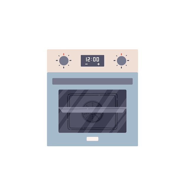 Keuken fornuis oven platte ontwerp stijl geïsoleerd op een witte achtergrond vectorillustratie