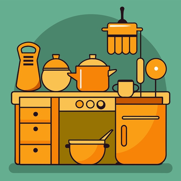 keuken kamer collectie vectorillustratie