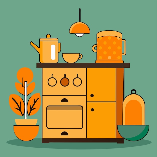 keuken kamer collectie vectorillustratie