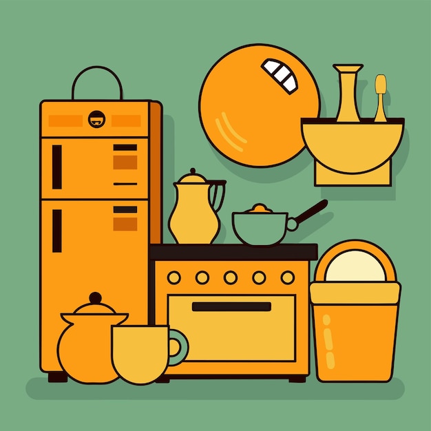 keuken kamer collectie vectorillustratie