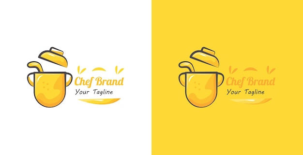 Keuken kookpot logo ontwerp sjabloon Vector illustratie