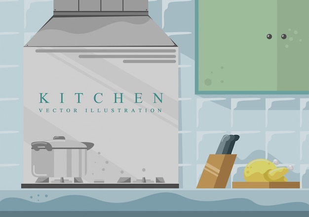 Vector keuken vectorillustratie