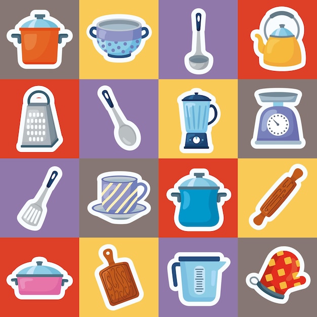 Keuken zestien stickers