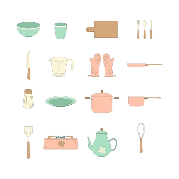 Keukengereedschap Set Illustratie