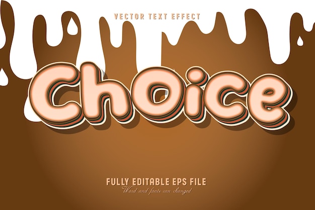 Keuze chocolade vector teksteffect