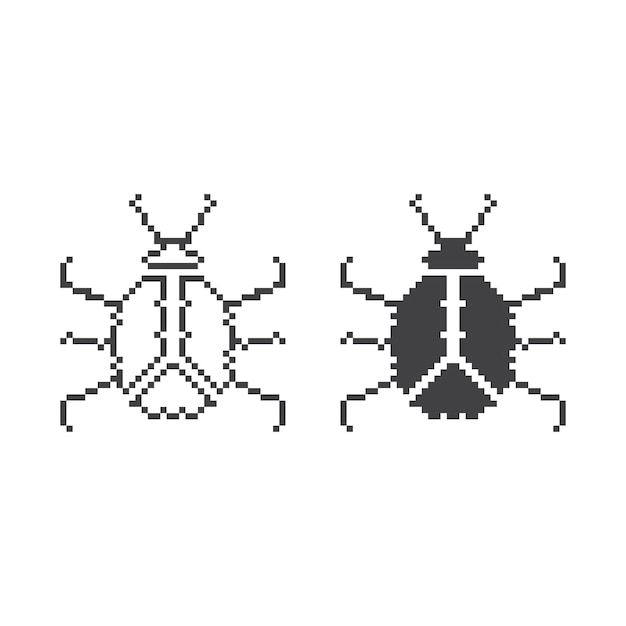 Kever insect insect plaag Pixel art 8 bit vector pictogram illustratie