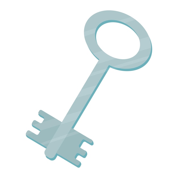 La chiave della cassaforte o della casa dell'appartamento illustrazione vettoriale isolata su sfondo bianco