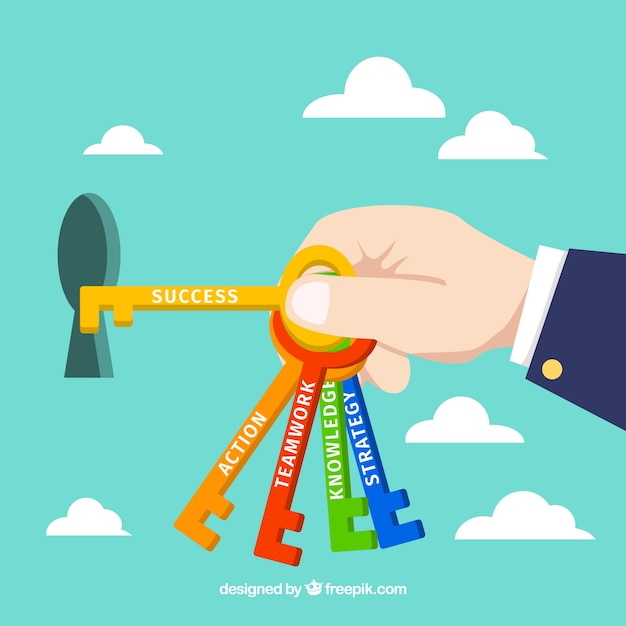 Vector key business concept with flat design