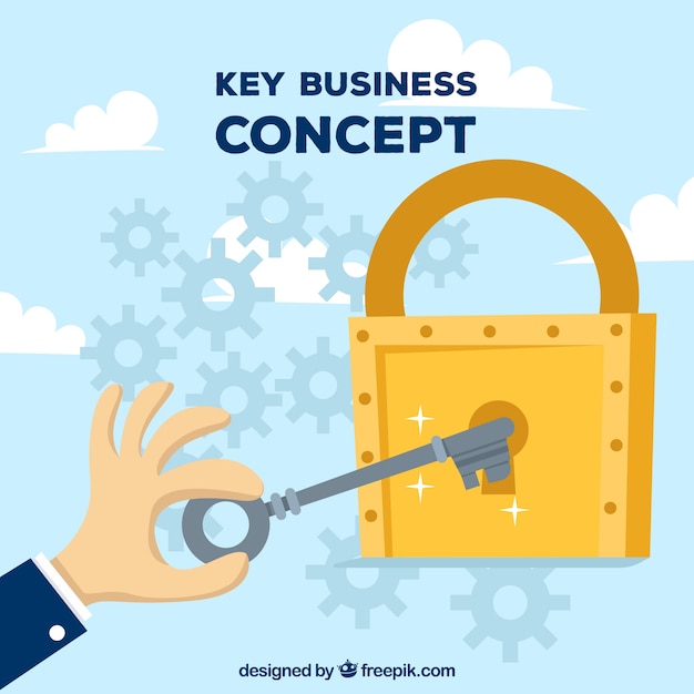 Vector key business concept with flat design