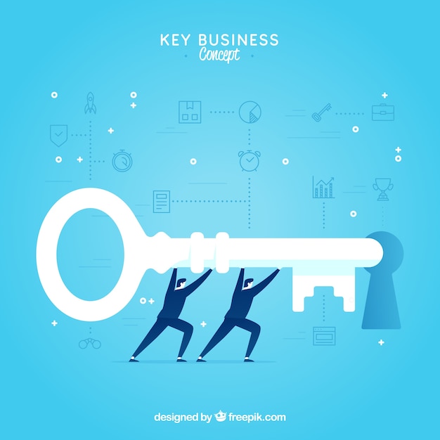 Vector key business concept with flat design