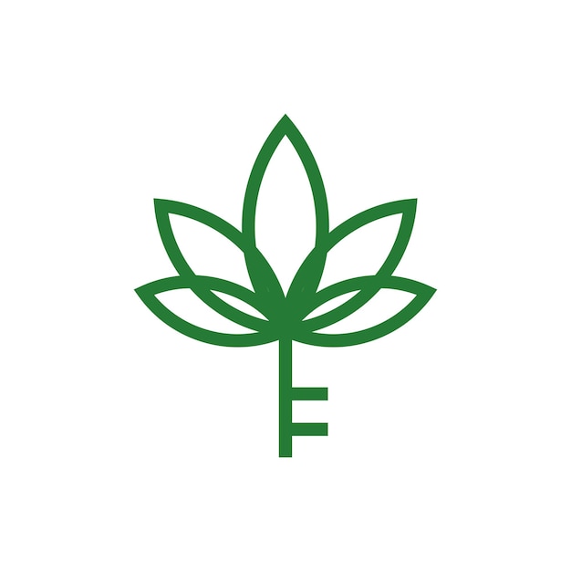 Illustrazione vettoriale del disegno del logo della cannabis chiave