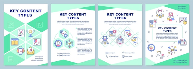 Key content types green brochure template