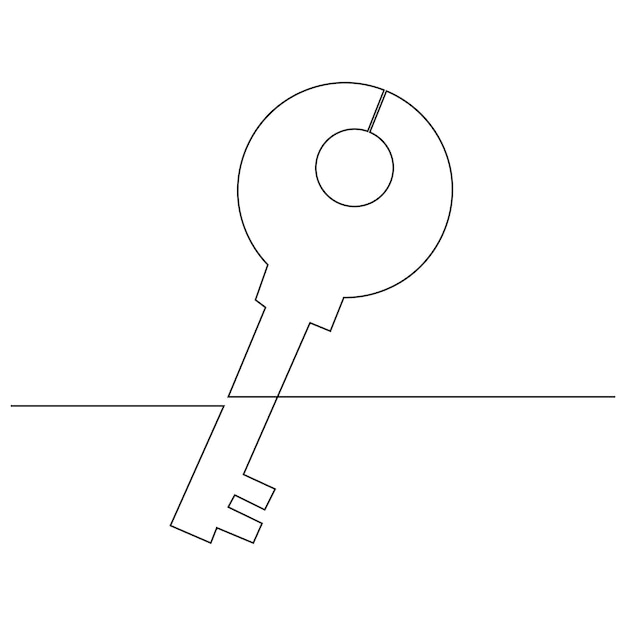 key continuous single line art drawing best use for logo minimalist vector illustration