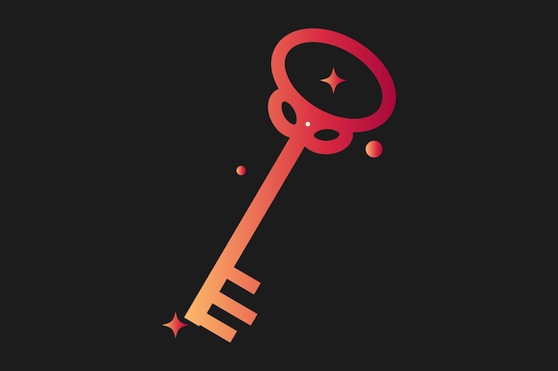 Vector key flat fortune sticker design