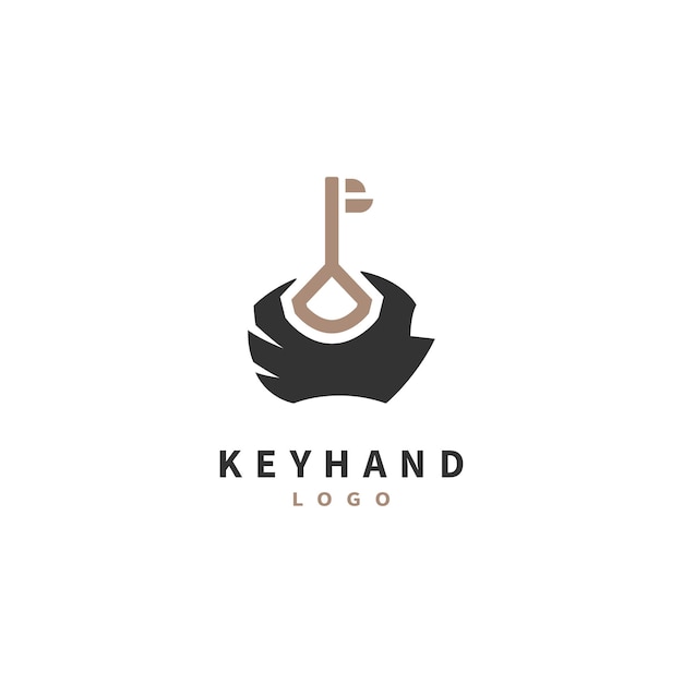 Key and hand vector icon logo design 2