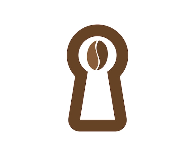 Vector key hole with coffee bean inside