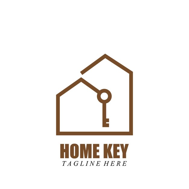 Key home logo icon vector illustration template design