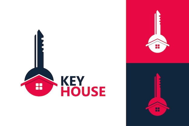 Key house logo template premium vector