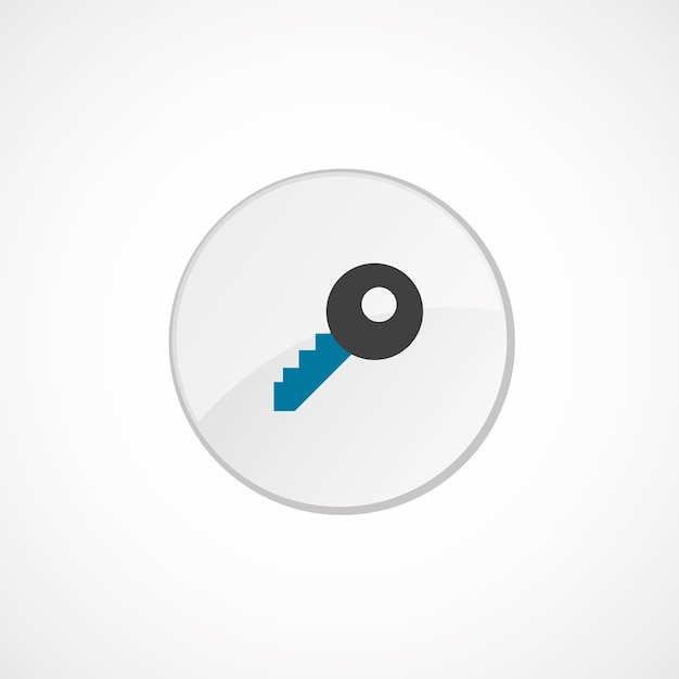 Key icon 2 colored, gray and blue, circle badge