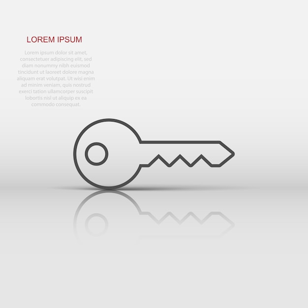 Vettore icona chiave in stile piatto illustrazione vettoriale della password su sfondo bianco isolato concetto aziendale di accesso