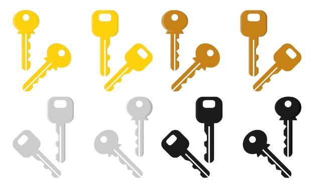 Key icon in flat style