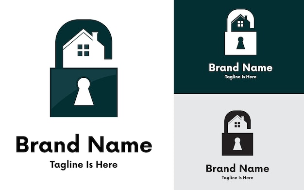 key lock house logo design