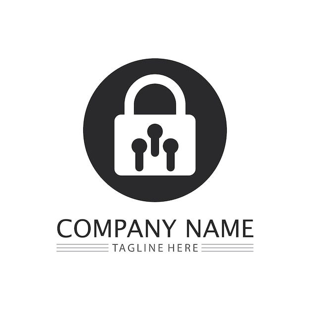 Key and lock icon padlock logo and symbol vector design