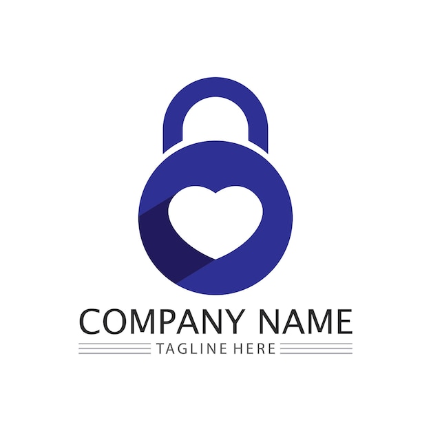 Vector key and lock icon padlock logo and symbol vector design