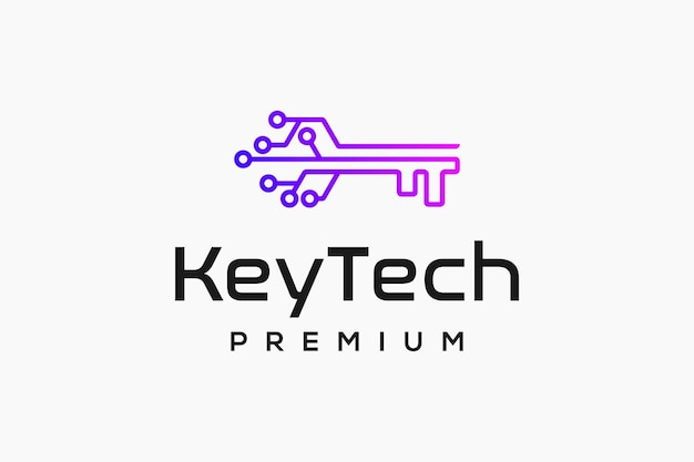 Key logo with technology style