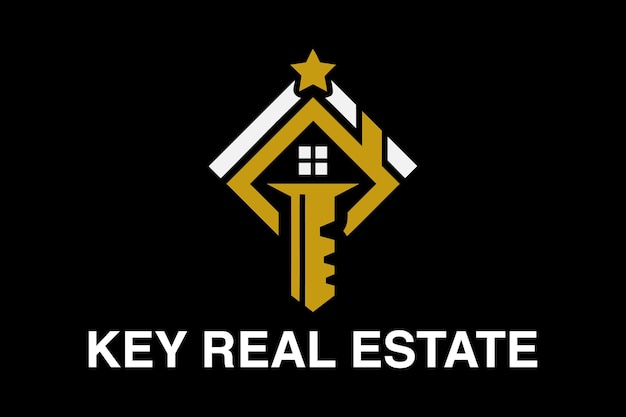 Key luxury real estate house home logo