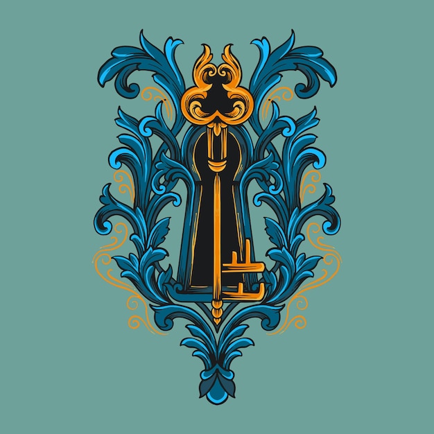 Key ornament illustration