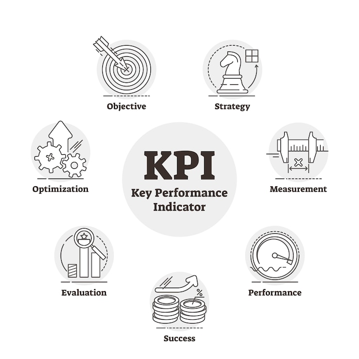 Key performance indicator educational outline diagram