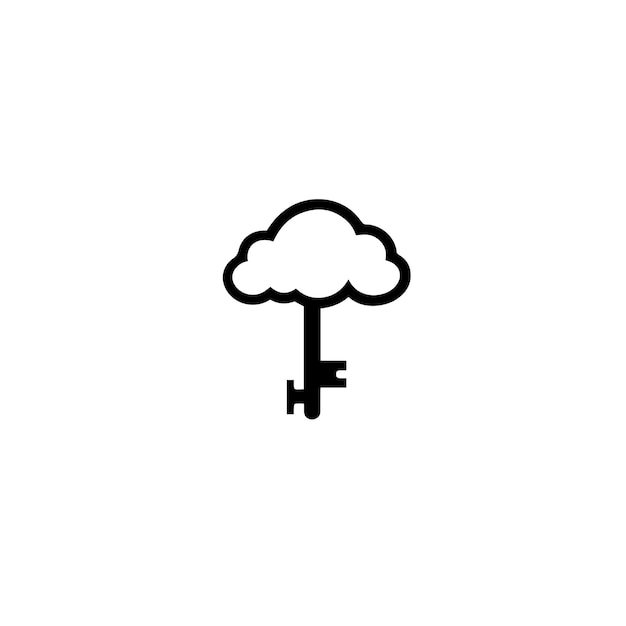 クラウドの形状のキー 商業用不動産会社のロゴ