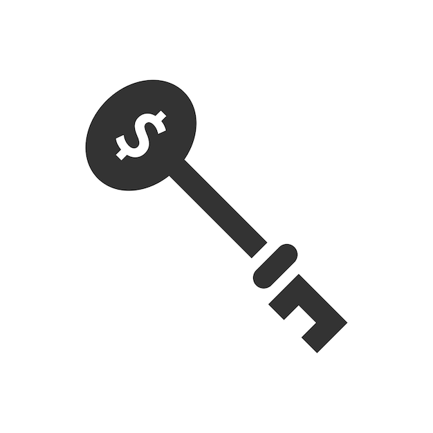 Vector key to success icon