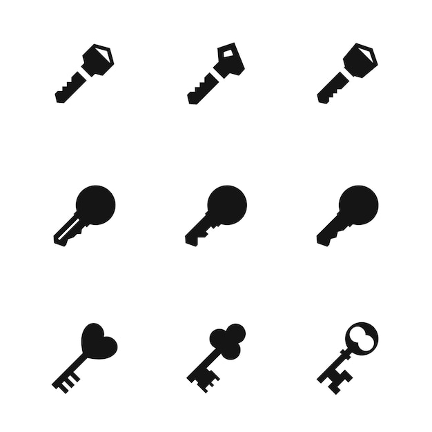 Key vector icons Eenvoudige illustratie set van 9 belangrijke elementen bewerkbare icons kunnen worden gebruikt in logo UI en web design