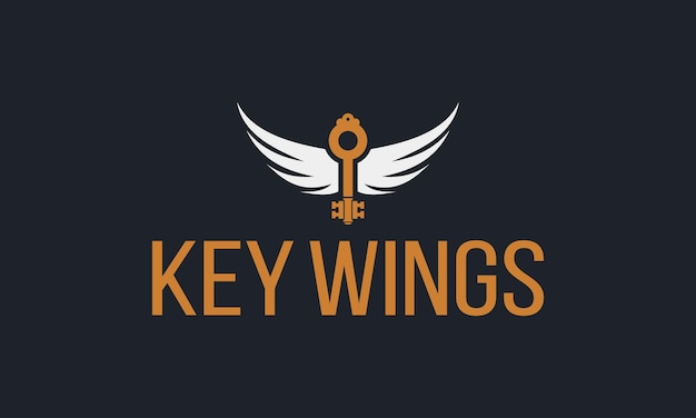 Vector key wings logo ontwerp