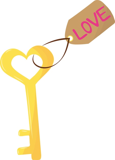 Vector key with a heart. valentine's day.high quality vector image.